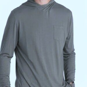 Free Fly Bamboo Hoodie Blue Gray EUC